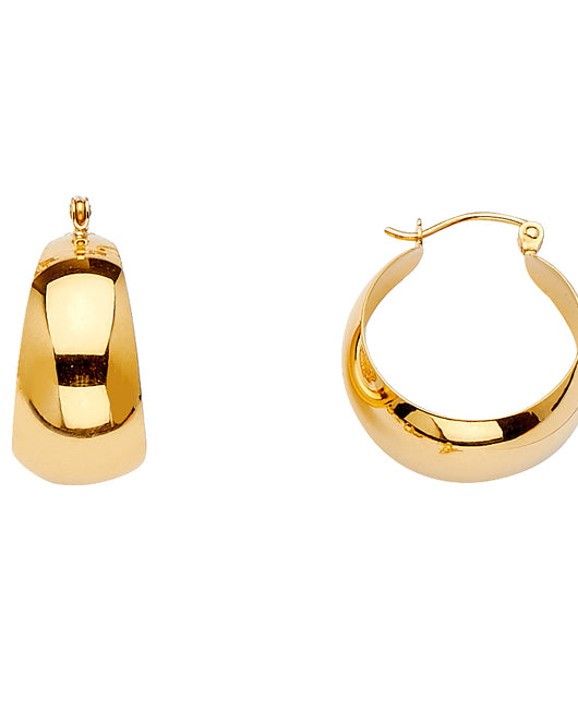 14K Yellow Gold Women’s Hoop Earrings aprox 3/4