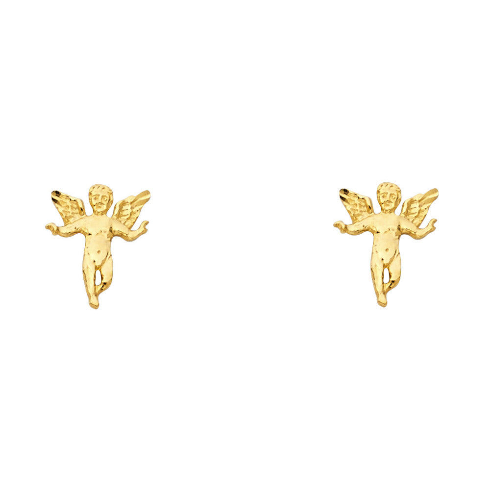 14K Yellow Gold Angel Studs