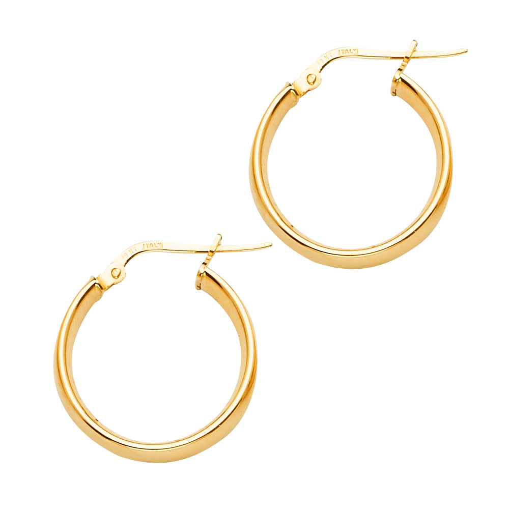 14K Yellow Gold Classic Hollow Hoop Earrings aprox 3/4" in Diameter
