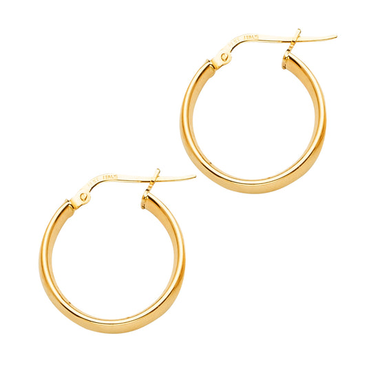 14K Yellow Gold Classic Hollow Hoop Earrings aprox 3/4" in Diameter