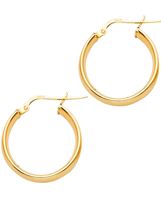 14K Yellow Gold Classic Hollow Hoop Earrings aprox 3/4