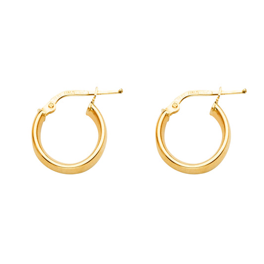 14K Yellow Gold Classic Hollow Hoop Earrings aprox 1/2" in Diameter