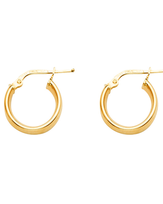 14K Yellow Gold Classic Hollow Hoop Earrings aprox 1/2