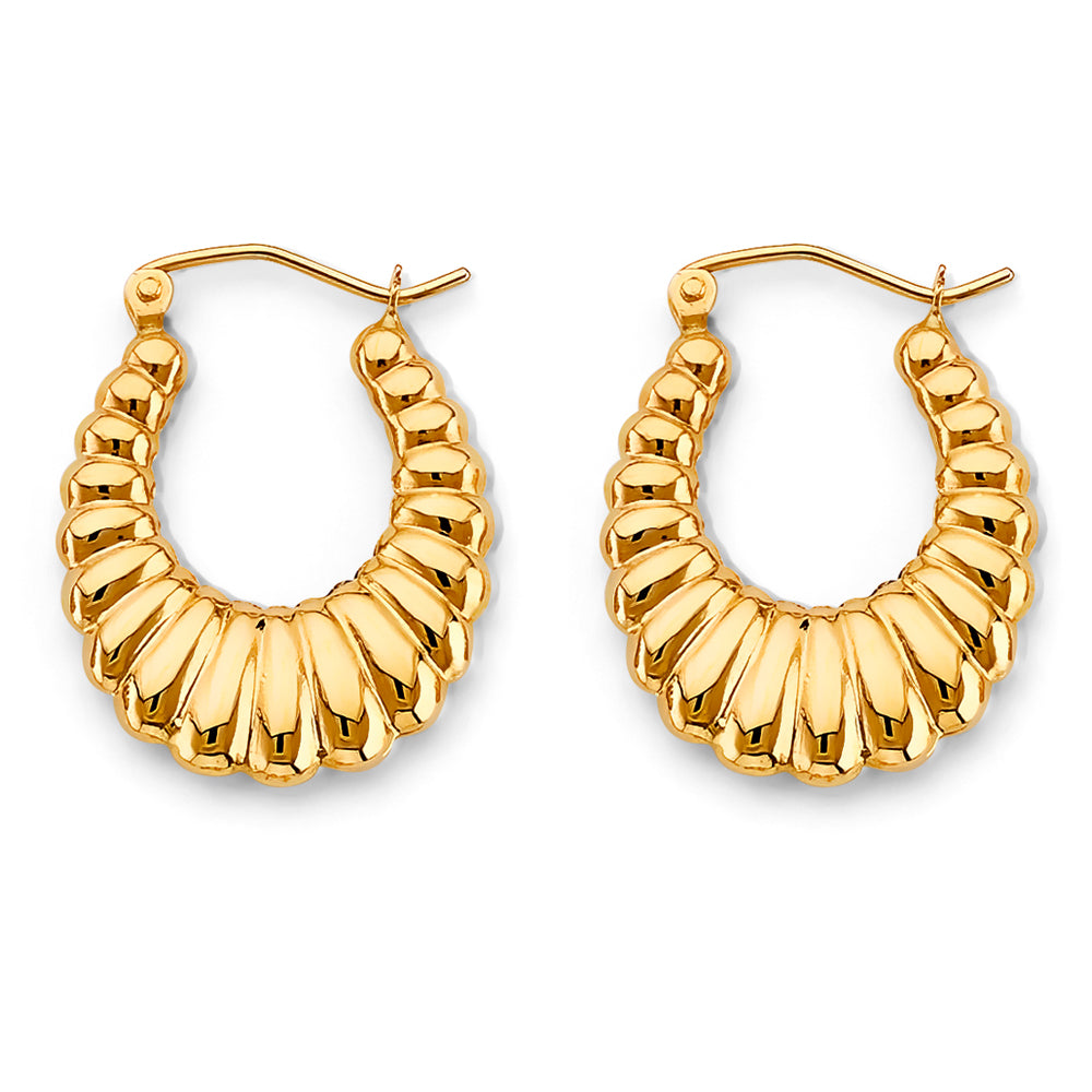 14K Yellow Gold Women's Hoop Earrings