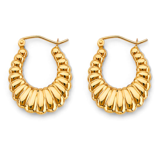 14K Yellow Gold Women's Hoop Earrings