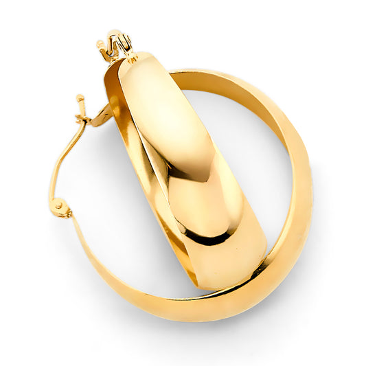 14K Yellow Gold Women’s Hoop Earrings aprox 1 1/4" tall