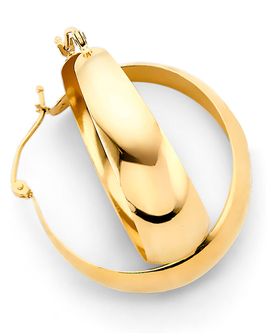 14K Yellow Gold Women’s Hoop Earrings aprox 1 1/4