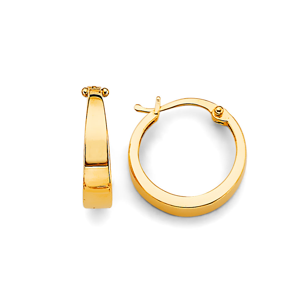 14K Yellow Gold High-Polished Hoop Earrings aprox 1/2" in diameter