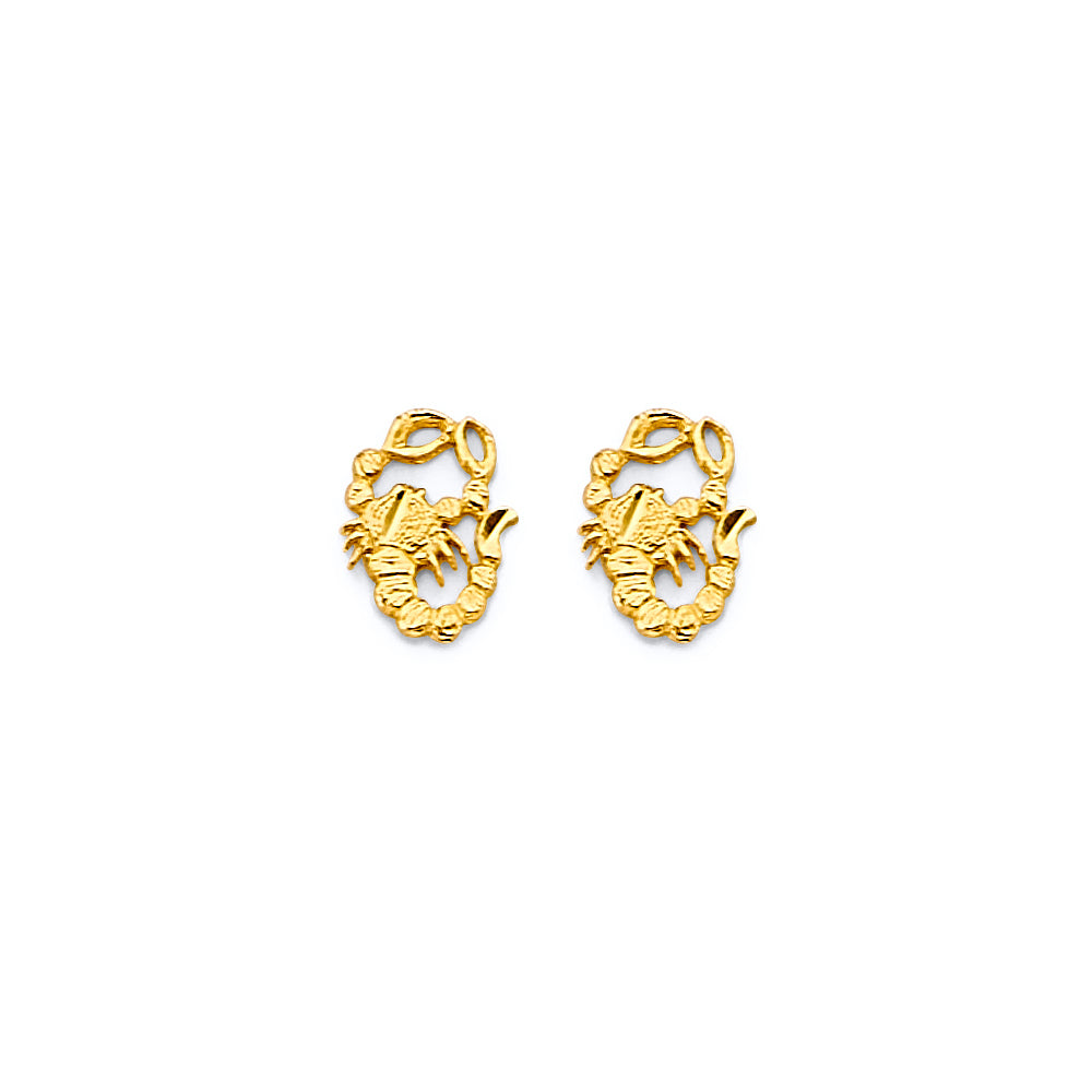 14K Yellow Gold Scorpion Studs