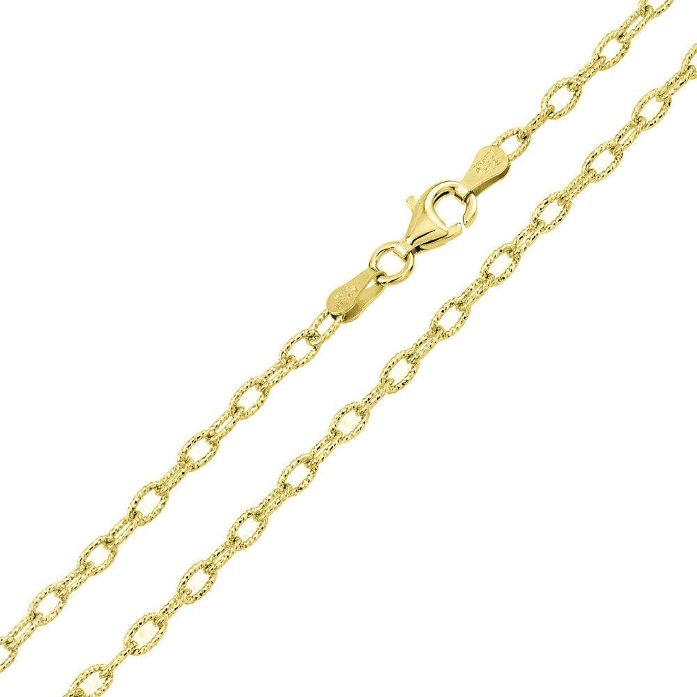925 Sterling Silver Wire Oval Loop Chain