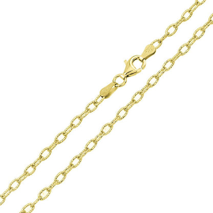 925 Sterling Silver Wire Oval Loop Chain