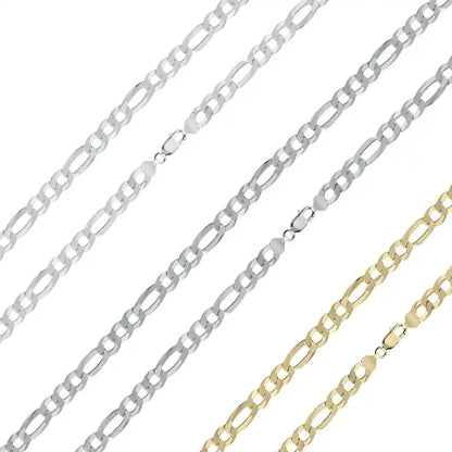 925 Sterling Silver Figaro Chain or Bracelet