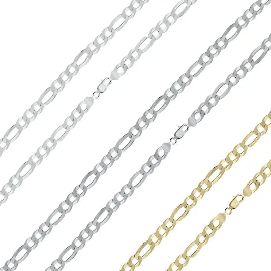 925 Sterling Silver Figaro Chain or Bracelet