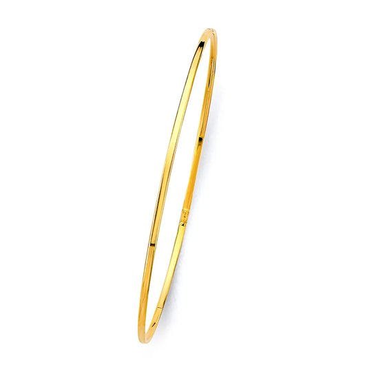 14K Yellow Gold Solid Classic High Polish Women’s Bangle Size 7.25"