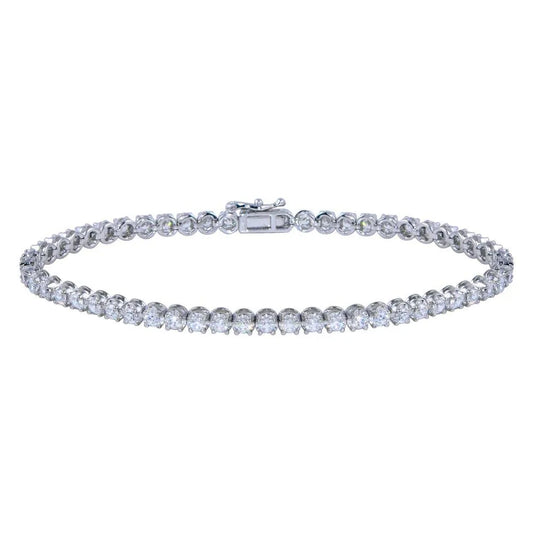 925 Sterling Silver Clear CZ Bubble Tennis Bracelet