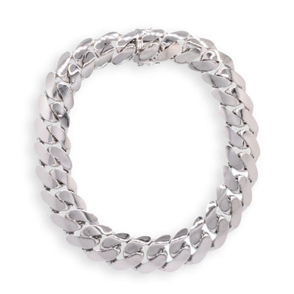 925 Sterling Silver Rhodium Plated Hollow 30.5mm Miami Cuban Necklace or Bracelet