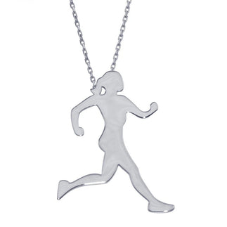 925 Sterling Silver Rhodium Plated Runner Necklace