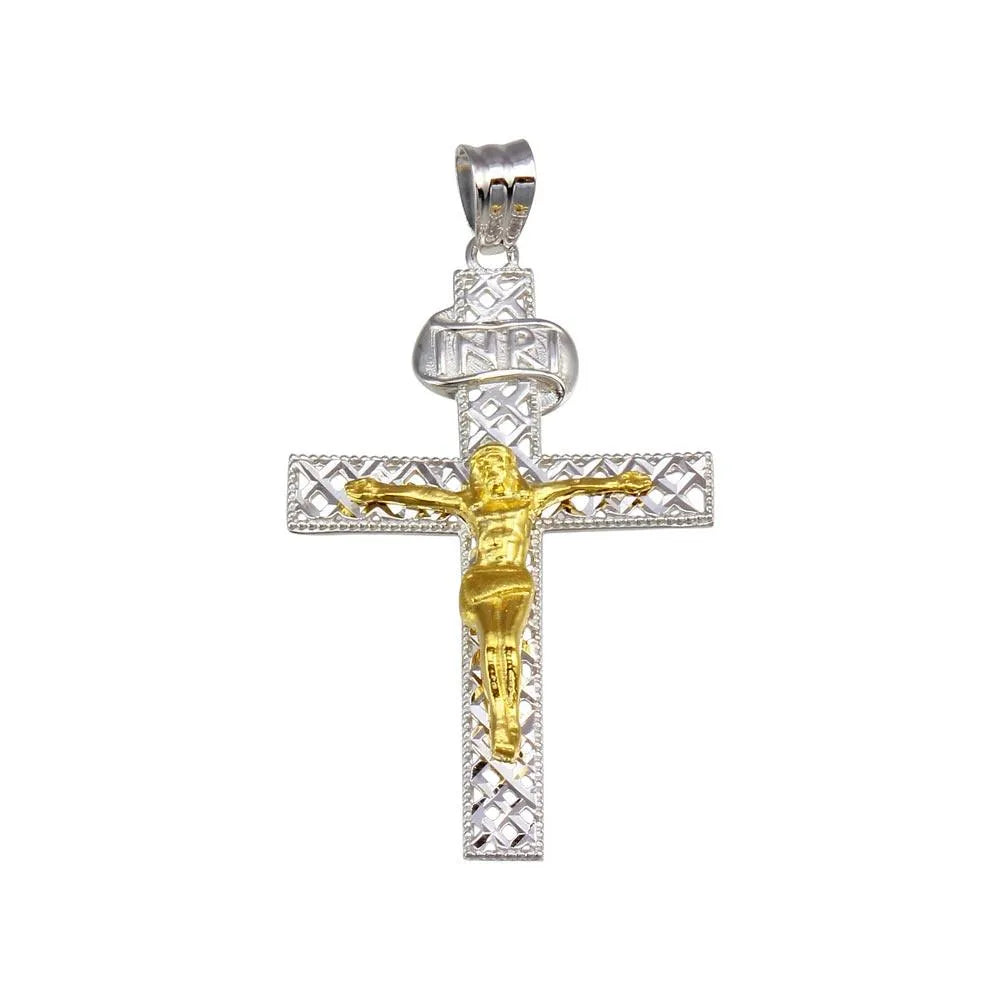 925 Sterling Silver Two-Tone Plated DC Cross Pendant