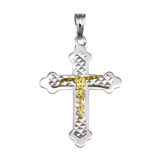 925 Sterling Silver Two-Tone Plated DC Cross Pendant