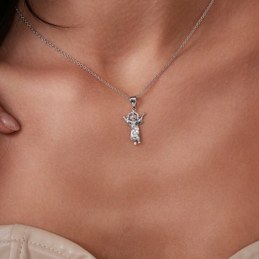 925 Sterling Silver Rhodium Plated Baby Jesus 14.2mm x 21.9mm Pendant