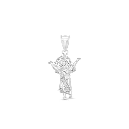 925 Sterling Silver Rhodium Plated Baby Jesus 14.2mm x 21.9mm Pendant