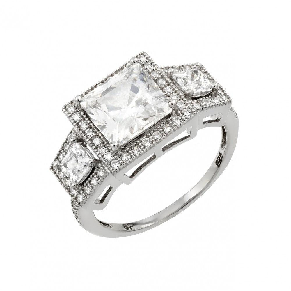 925 Silver Rhodium Plated Micro Pave CZ Ring