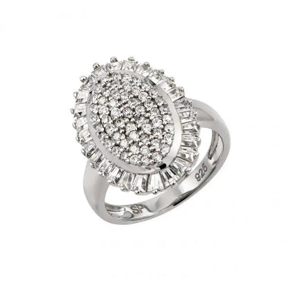 925 Sterling Silver Rhodium Plated Micro Pave CZ Ring
