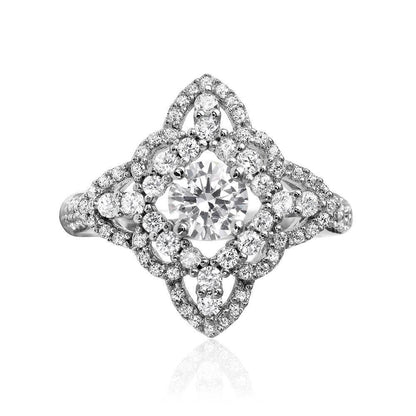 925 Silver Rhodium Plated Diamond Shape Design Ring Encrusted with CZ Stones