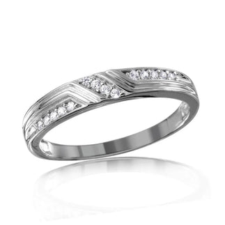 925 Sterling Silver Rhodium Plated CZ Design Ring For Men with Matching Ring For Women