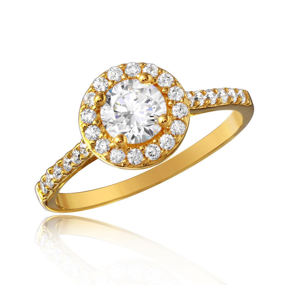 925 Sterling Silver Gold Plated Moissanite or CZ Thin Micro Pave Ring
