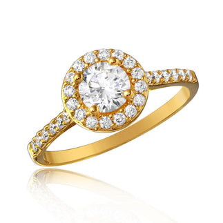925 Sterling Silver Gold Plated Moissanite or CZ Thin Micro Pave Ring
