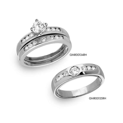 925 Sterling Silver Rhodium Plated Eternity Ring with CZ