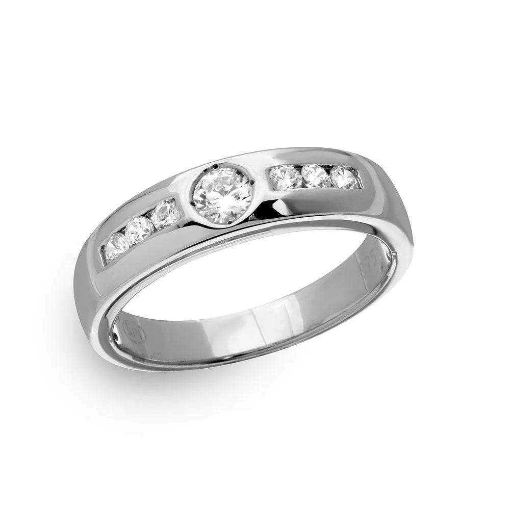925 Sterling Silver Rhodium Plated Eternity Ring with CZ