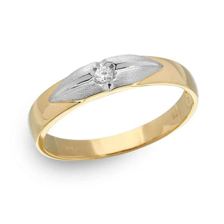 925 Sterling Silver Gold Plated and Rhodium Matte Finish Eternity Band with CZ