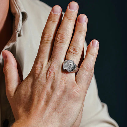 925 Sterling Silver Rhodium Lady of Guadalupe Ring