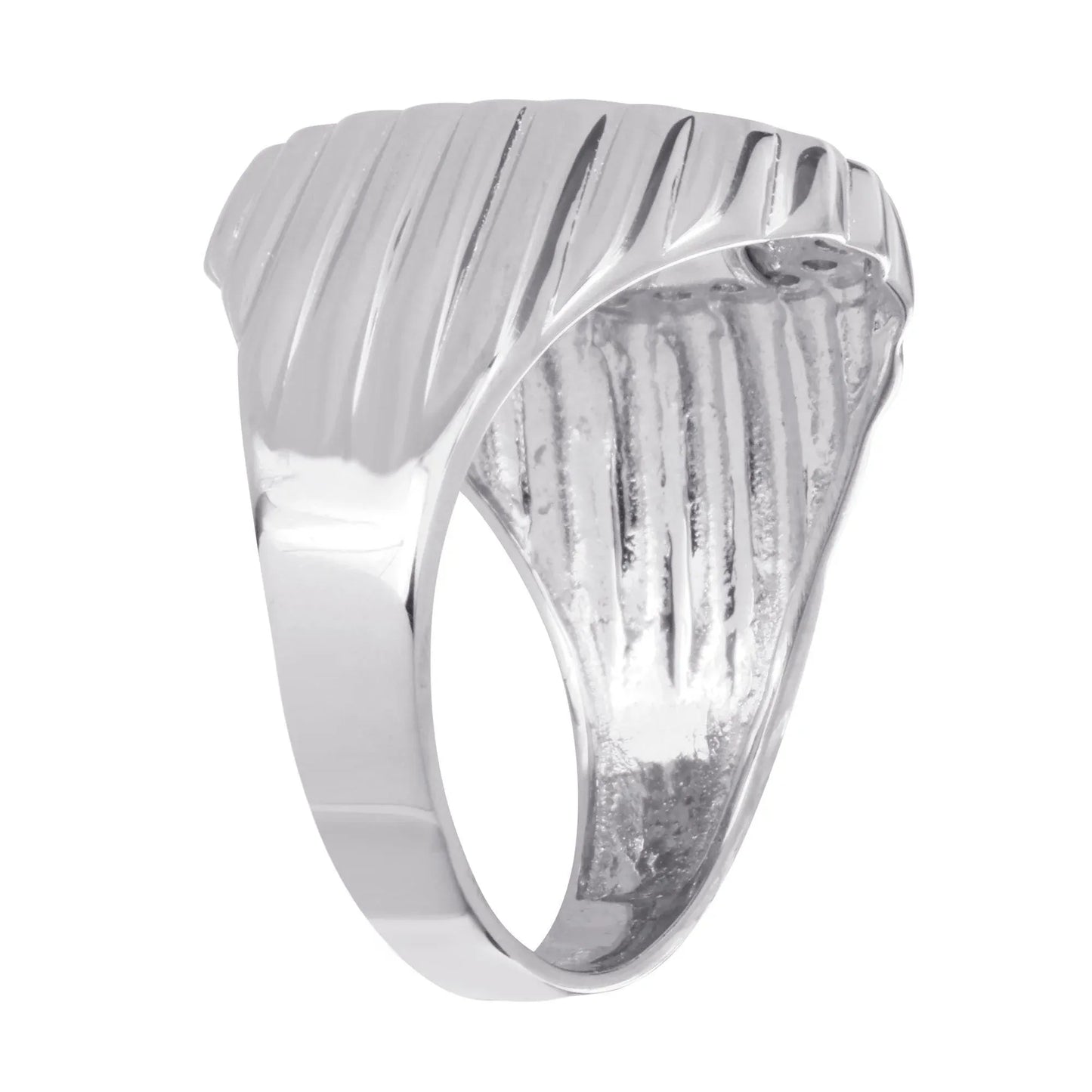 925 Sterling Silver Rhodium Plated Guadalupe Ring with CZ