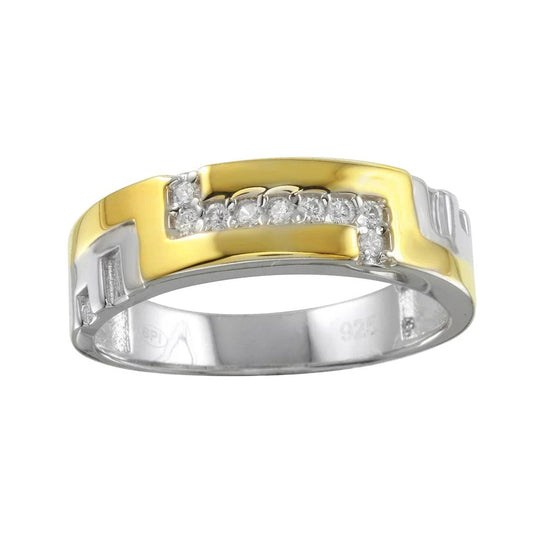 925 Sterling Silver Two-Tone  Ring with CZ