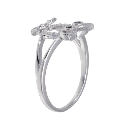 925 Sterling Silver Rhodium Plated Owl Ring
