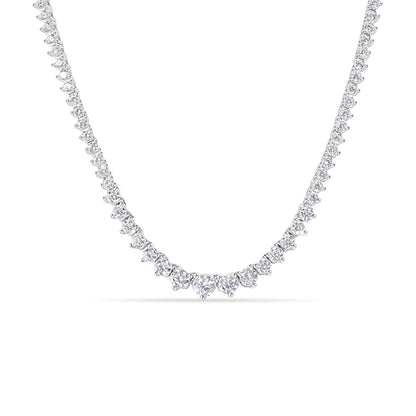 925 Sterling Silver Rhodium Plated Clear CZ Tennis 2.6mm Necklace Bracelet and Climbing Earring Set