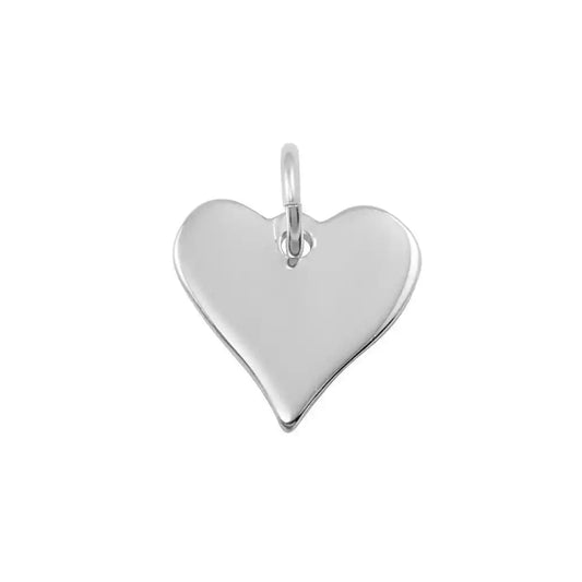 925 Sterling Silver High Polished Toggle Small Heart Engravable with Bail