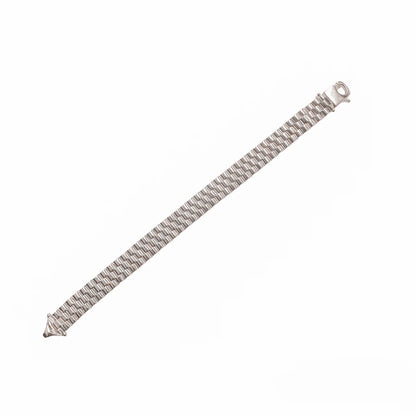 925 Sterling Silver Rhodium Plated Watch Band Style 9.1mm Bracelet