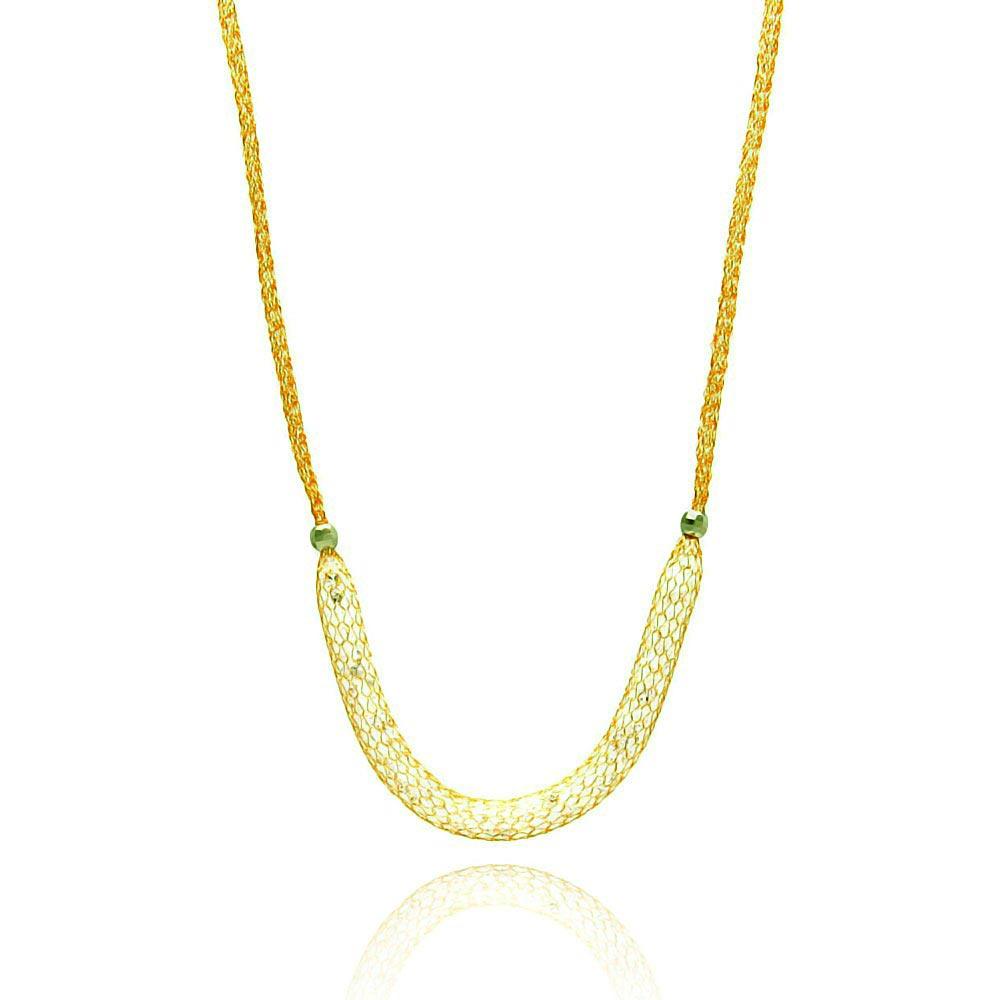 925 Sterling Silver Rhodium Plated Mesh Necklace Filled with CZ
