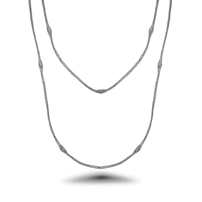 925 Silver Rhodium Plated Mystical Chain Italian Necklace