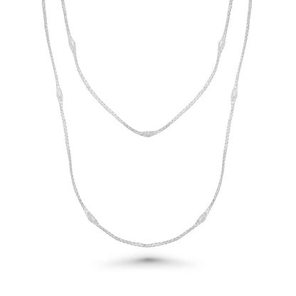 925 Silver Rhodium Plated Mystical Chain Italian Necklace