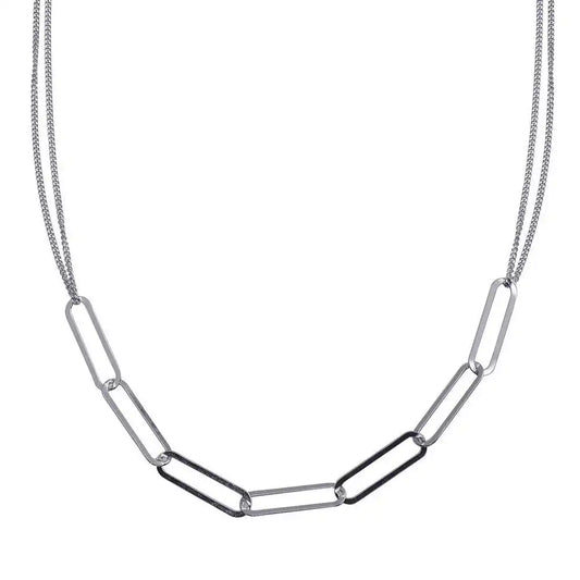 925 Sterling Silver Rhodium Plated Thin Curb Link Necklace