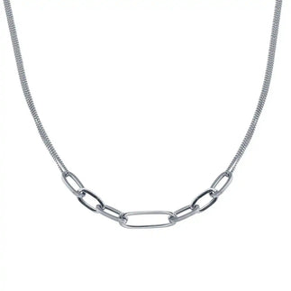 925 Sterling Silver Rhodium Plated Cuban Paperclip Chain Necklace