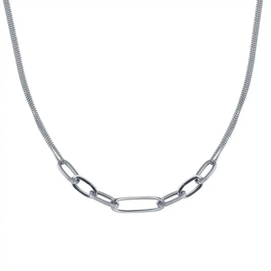 925 Sterling Silver Rhodium Plated Cuban Paperclip Chain Necklace