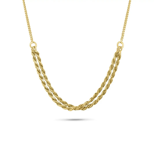 925 Sterling Silver Gold Plated Curb Strand 1.7mm Rope Adjustable Necklace