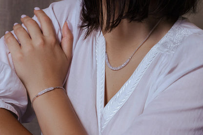 925 Sterling Silver Rhodium Plated Mesh Necklace Filled with CZ