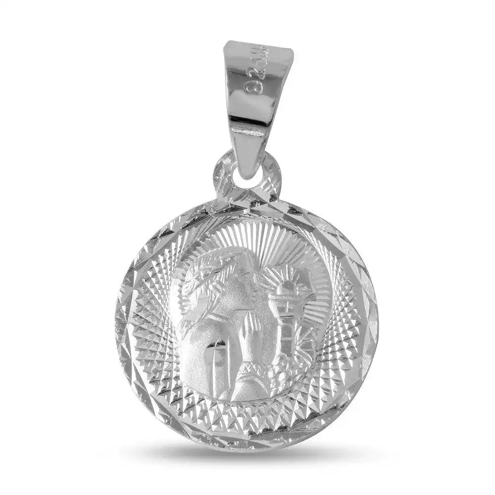 925 Sterling Silver High Polished DC Communion Medallion For Girl